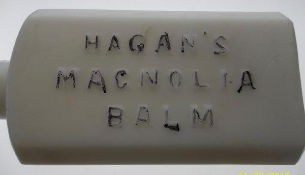 Milk Glass Hagan's Magnolia Balm Bottle