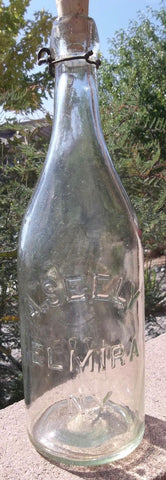 1887 A. Seely Soda Bottle from Elmira, NY with Original Wire Closure!