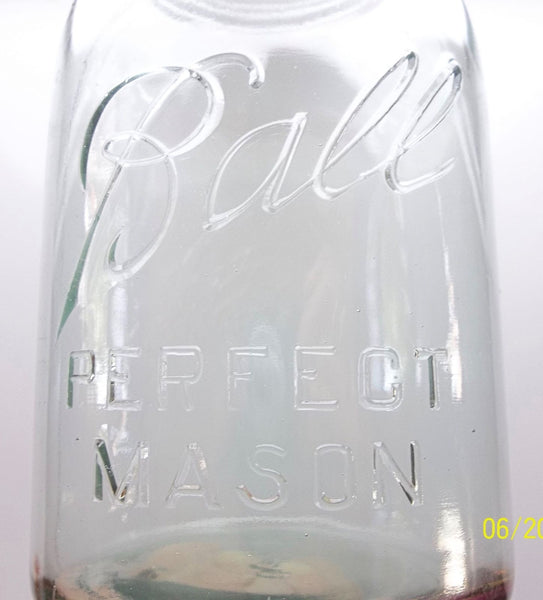 Ball Perfect Mason Jar with Unusual Flaw and Color