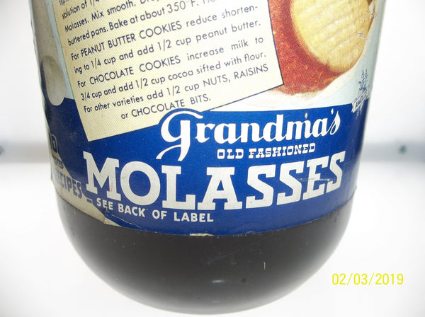 Grandma's Old Fashioned Molasses in Original Jar - with Contents!