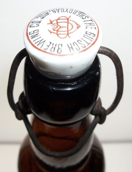 Gutsch Beer Bottle with Original Porcelain Stopper from Sheboygan, Wisconsin